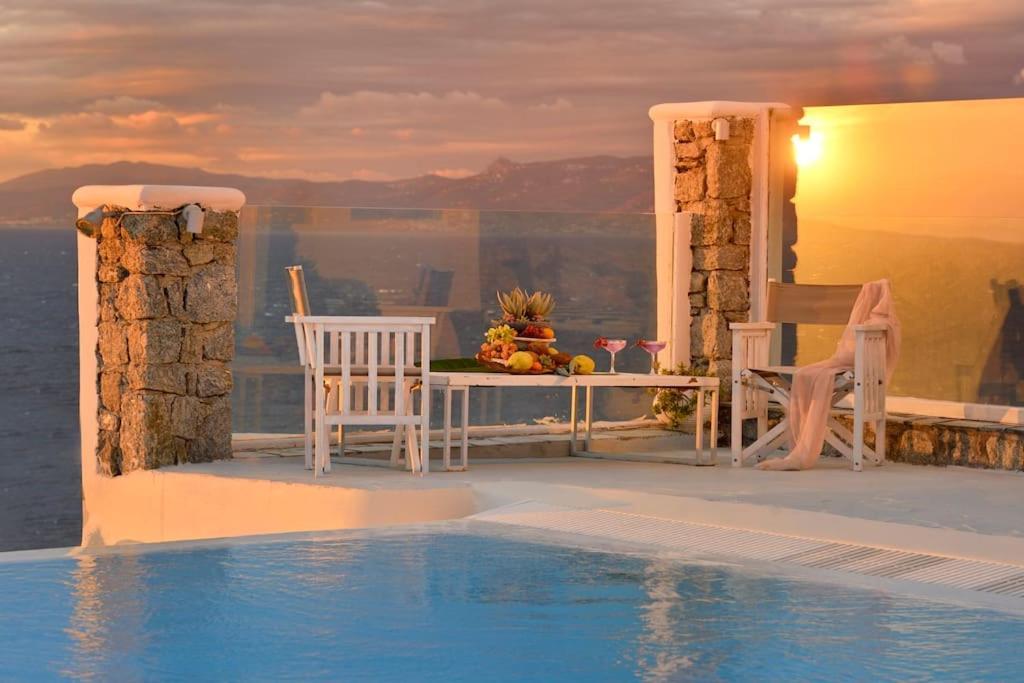 Mykonos Sea View Luxury Villa By Calypso Sunset Villas Mykonos Town Exterior foto