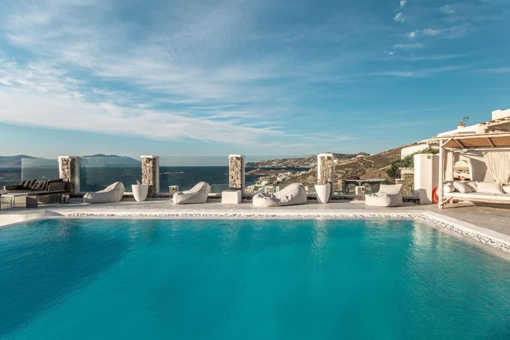 Mykonos Sea View Luxury Villa By Calypso Sunset Villas Mykonos Town Exterior foto