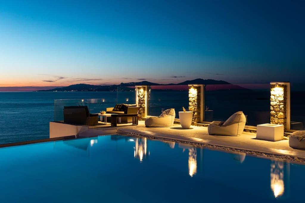 Mykonos Sea View Luxury Villa By Calypso Sunset Villas Mykonos Town Exterior foto