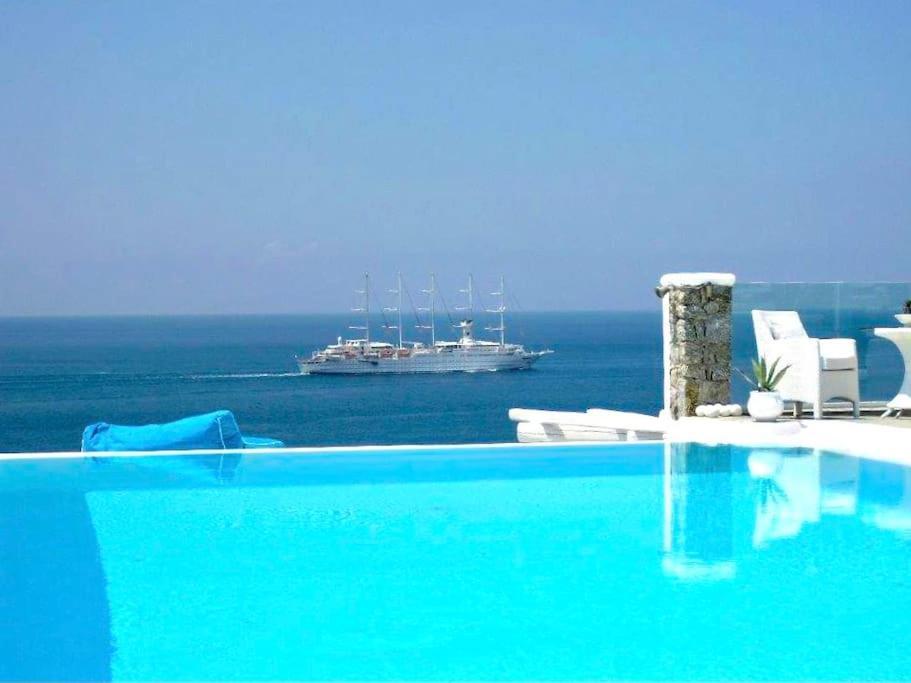 Mykonos Sea View Luxury Villa By Calypso Sunset Villas Mykonos Town Exterior foto