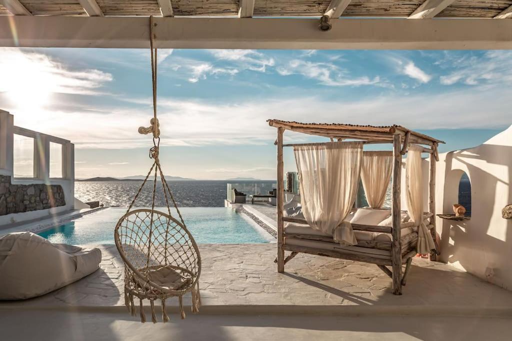 Mykonos Sea View Luxury Villa By Calypso Sunset Villas Mykonos Town Exterior foto