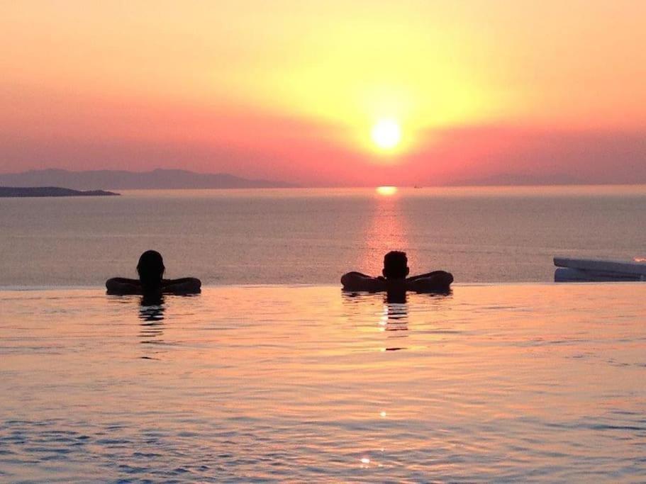 Mykonos Sea View Luxury Villa By Calypso Sunset Villas Mykonos Town Exterior foto