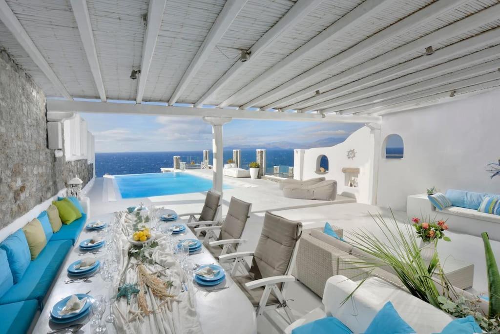 Mykonos Sea View Luxury Villa By Calypso Sunset Villas Mykonos Town Exterior foto