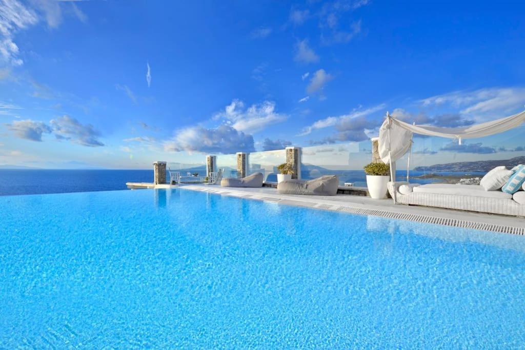 Mykonos Sea View Luxury Villa By Calypso Sunset Villas Mykonos Town Exterior foto
