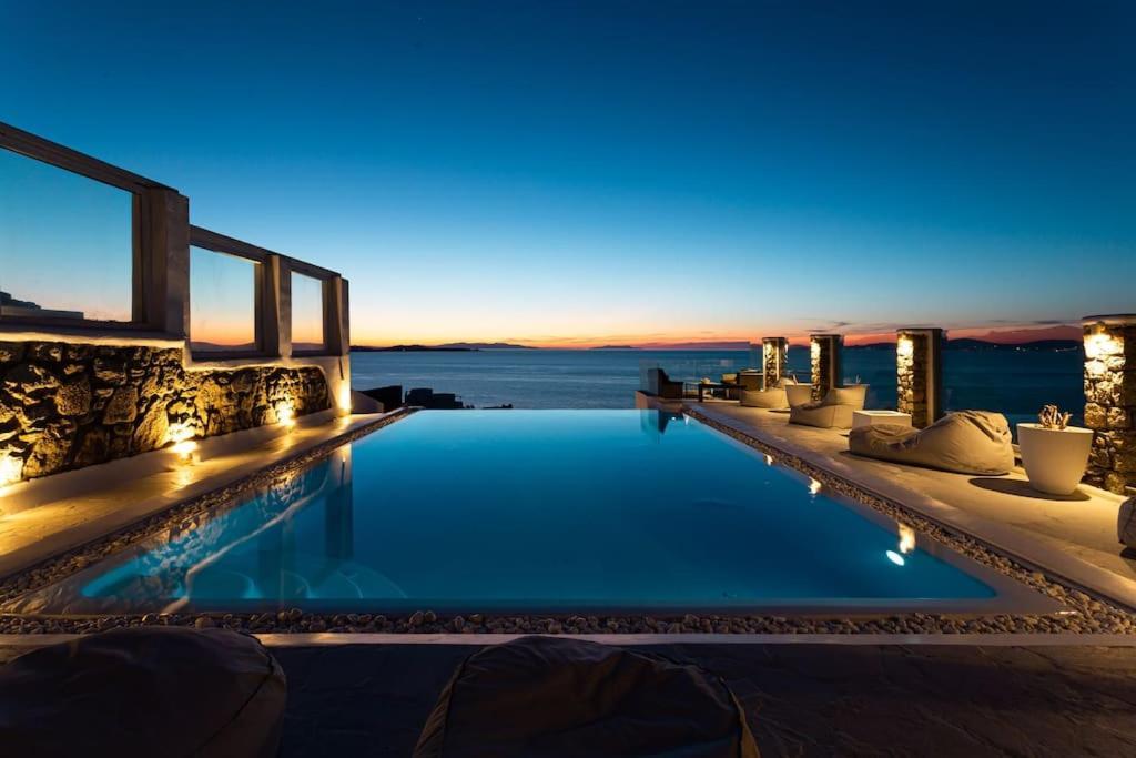 Mykonos Sea View Luxury Villa By Calypso Sunset Villas Mykonos Town Exterior foto