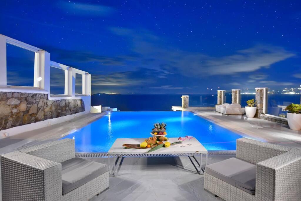 Mykonos Sea View Luxury Villa By Calypso Sunset Villas Mykonos Town Exterior foto